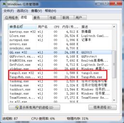 糖果瀏覽器在Windows任務管理器中的進程標識